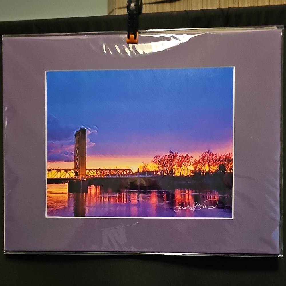 Sacramento Tower Bridge High Quality Photograph With Mat
